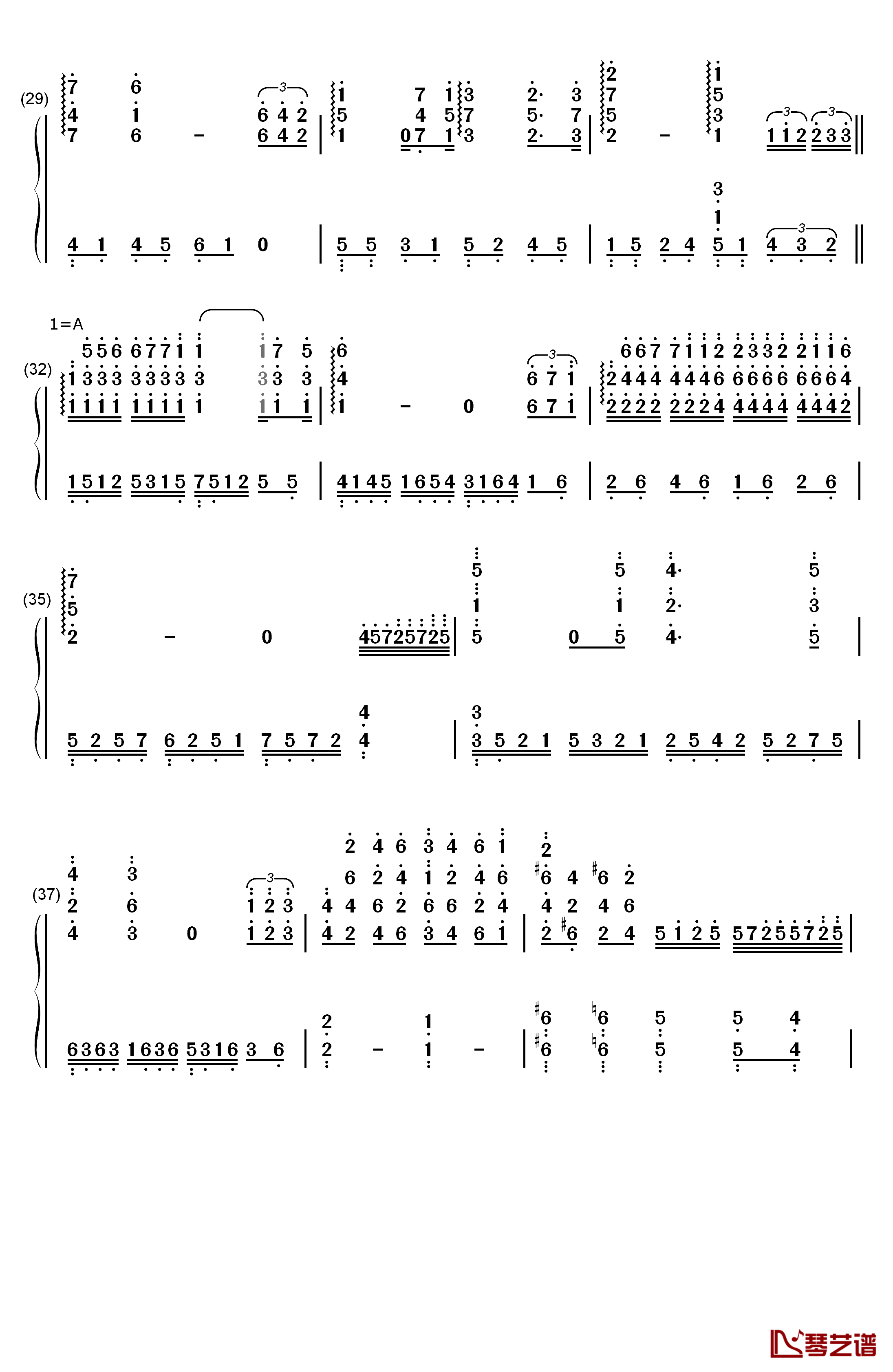 蓝色的呼唤钢琴简谱-数字双手-理查德克莱德曼3