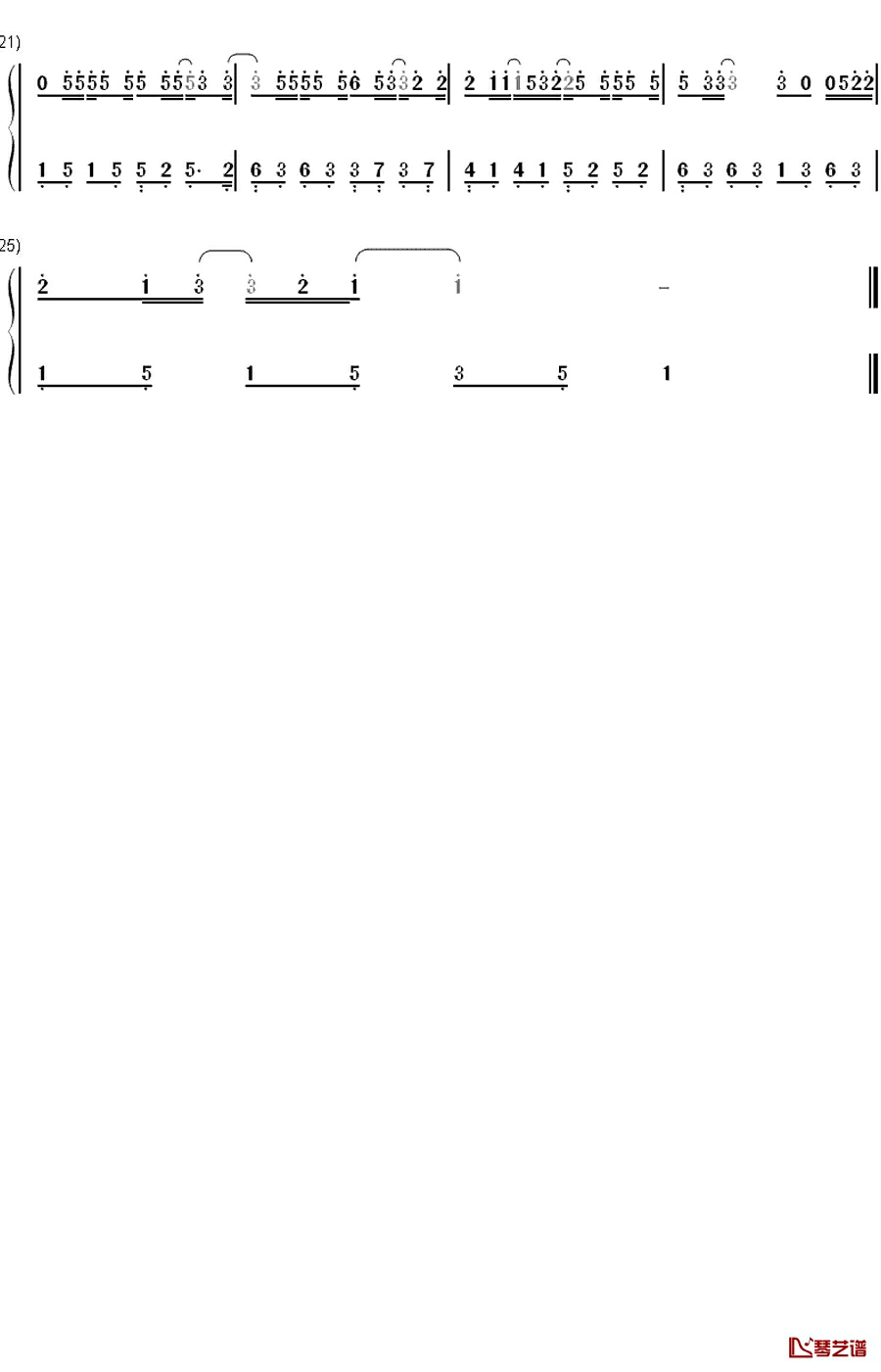 恶作剧钢琴简谱-数字双手-王蓝茵2