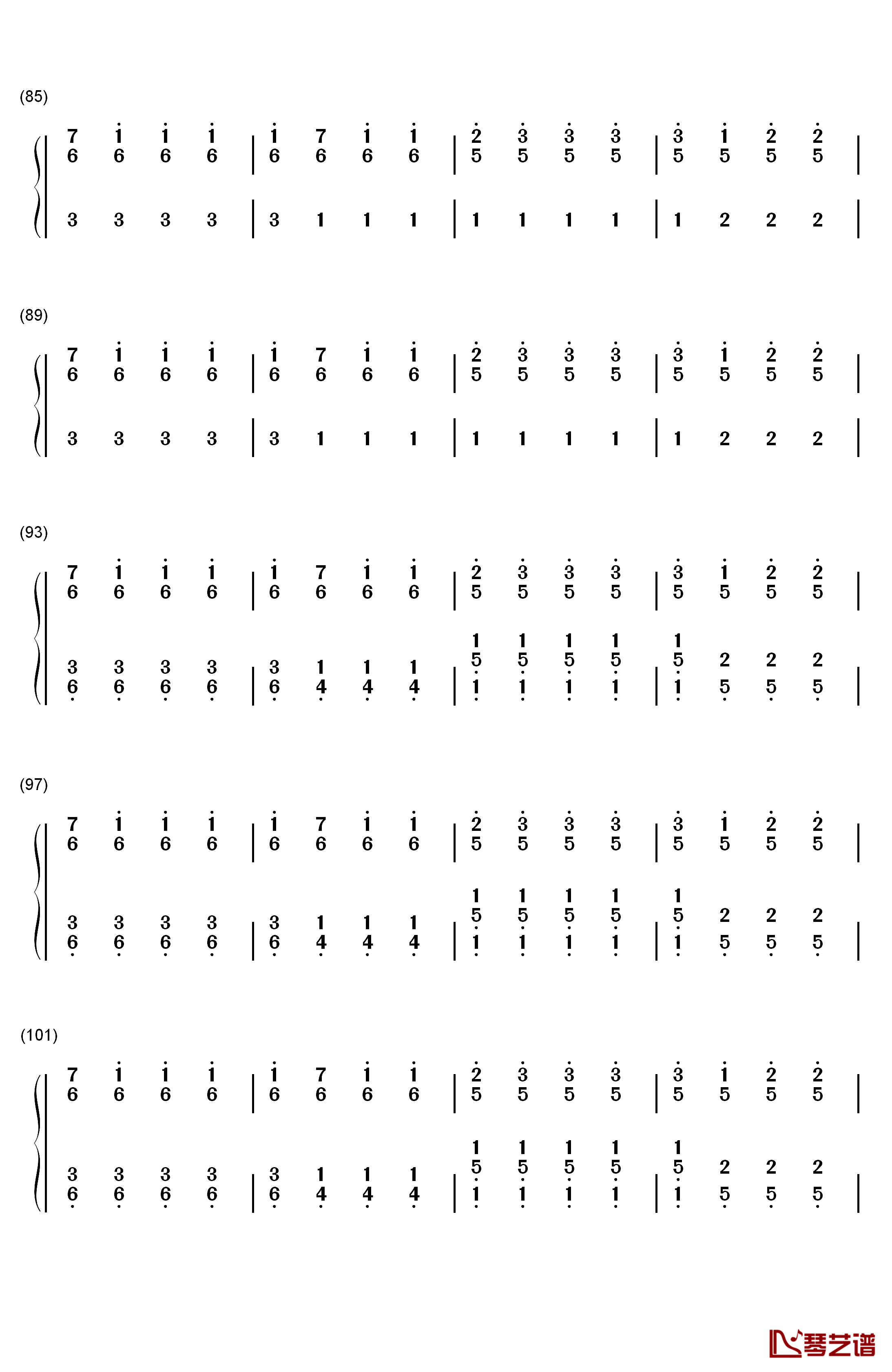 Migraine钢琴简谱-数字双手-Twenty One Pilots5