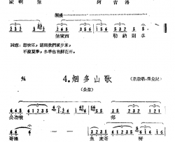 藏族民歌舞曲选：烟多山歌简谱-2首