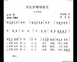 为生活增添春光简谱-林丽燕演唱-郭沫勤/晓其词曲