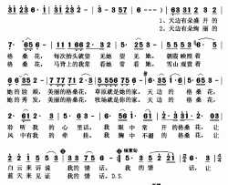 天边的格桑花简谱(歌词)-张永君演唱-秋叶起舞记谱上传