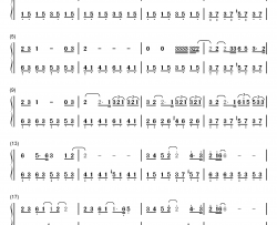 时间停了钢琴简谱-数字双手-鹿晗