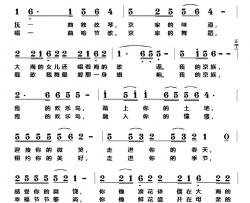 我的京族我的欢乐岛简谱-谷兴建词/黎荣军曲