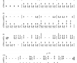 七色崖钢琴简谱-数字双手-女人不哭