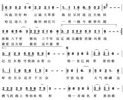 辽阔草原绿色的歌简谱(歌词)-呼斯楞演唱-谱友东吴春风上传