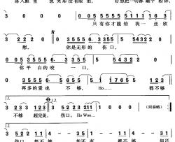 白白的简谱-版本一张韶涵-
