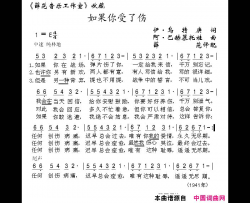 如果你受了伤[俄]简谱