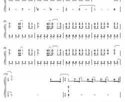 クリスマスソング钢琴简谱-数字双手-back number