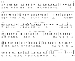 一路上有你简谱-张学友演唱