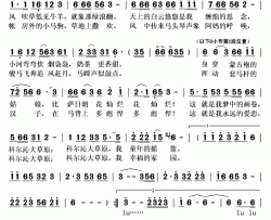 科尔沁之恋简谱(歌词)-冬雪箫航演唱-秋叶起舞记谱上传