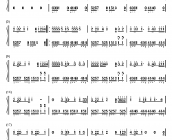 勇敢爱钢琴简谱-数字双手-Mi2