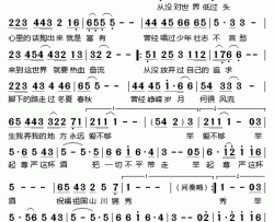 尊严简谱-韩磊演唱-天清涌、王紫萱/李杰词曲