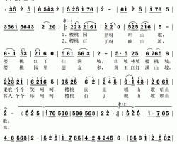 樱桃红了的时候简谱(歌词)-姜二莉演唱-秋叶起舞记谱上传