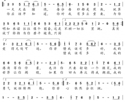 你若懂我该有多好简谱(歌词)-许家豪演唱-独行侠曲谱