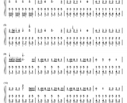 白金ディスコ钢琴简谱-数字双手-阿良良木月火  井口裕香