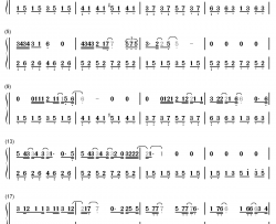 无人之岛钢琴简谱-数字双手-任然