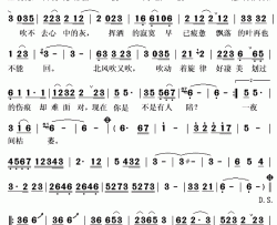 北风吹又吹简谱(歌词)-思予演唱-秋叶起舞记谱上传