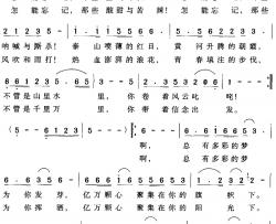 怎能忘记简谱-廖建中词 唐信之曲