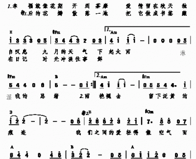 爱如空气简谱 孙俪演唱