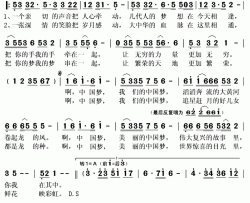 我们的中国梦简谱(歌词)-曹芙嘉演唱-秋叶起舞记谱上传