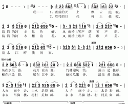 清水江畔我的家简谱(歌词)-张康宁演唱-秋叶起舞记谱上传