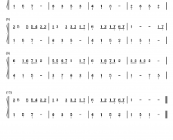 萤火虫钢琴简谱-数字双手-未知