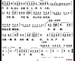 革命战士学雷锋简谱-刘钦明词/胡俊成曲