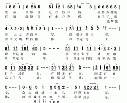 珍惜简谱(歌词)-贾堂霞演唱-秋叶起舞记谱