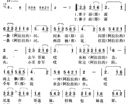 寨子前面一条河简谱-云南民歌