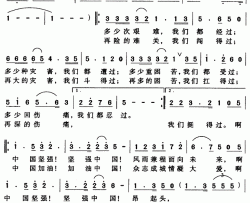 中国大步朝前走简谱-周小峰、龙燕怡词/周小峰曲