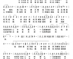 一生感恩我的妈简谱-高胜海演唱-刘文杰/刘亚平词曲