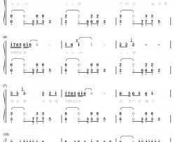 小野猫钢琴简谱-数字双手-岑雨桥