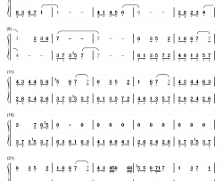 今后我与自己流浪钢琴简谱-数字双手-张碧晨