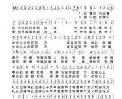 中华儿女志在四方简谱-太行山演唱-袁鹰、郭小川/田歌词曲
