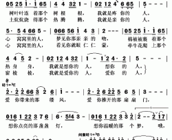 心窝窝里的人简谱(歌词)-郝萌演唱-秋叶起舞记谱上传