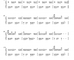 老街钢琴简谱-数字双手-李荣浩