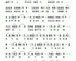 我的爱情伤不起简谱-兰色的心演唱