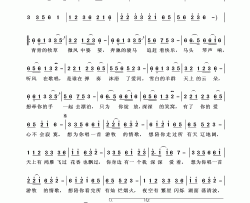 游牧情歌（玉镯儿词杨清宇曲）简谱-格格演唱-王wzh制作曲谱