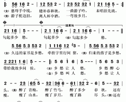 记住乡愁简谱(歌词)-徐晶晶/廖昌永演唱-秋叶起舞记谱上传