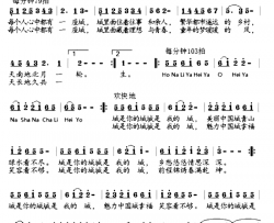 魅力中国城简谱-中央电视台《魅力中国城》主题曲梁永斌、阿鲁阿卓-