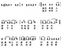 请您尝尝哈密瓜 简谱-田文俊词/[回]马成翔曲