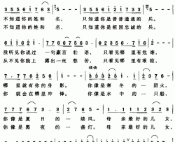 世上最好的兵简谱-晨枫词 赵斌曲