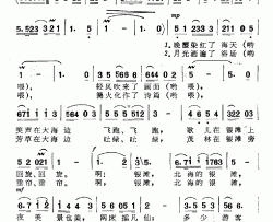 银滩之夜简谱-艺虹词/林海曲