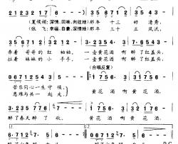 黄花酒简谱-王德清词/孙洪斌、雍鉴君曲