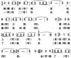 韩大郎打围米泉回族民歌简谱