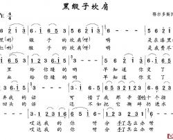 黑锻子坎肩简谱-鄂尔多斯民歌