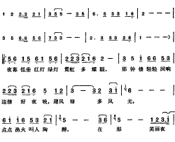 邓丽君演唱金曲：香港之夜简谱-林煌坤词/[日]井上忠夫曲