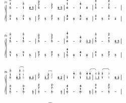 ガーネット钢琴简谱-数字双手-奥华子