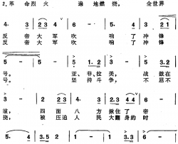 全世界人民团结起来简谱-选自音乐舞蹈史诗《东方红》